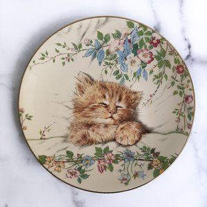 VINTAGE Collectible Plate Decor Cat Nap HAMILTON COLLECTION Made in England